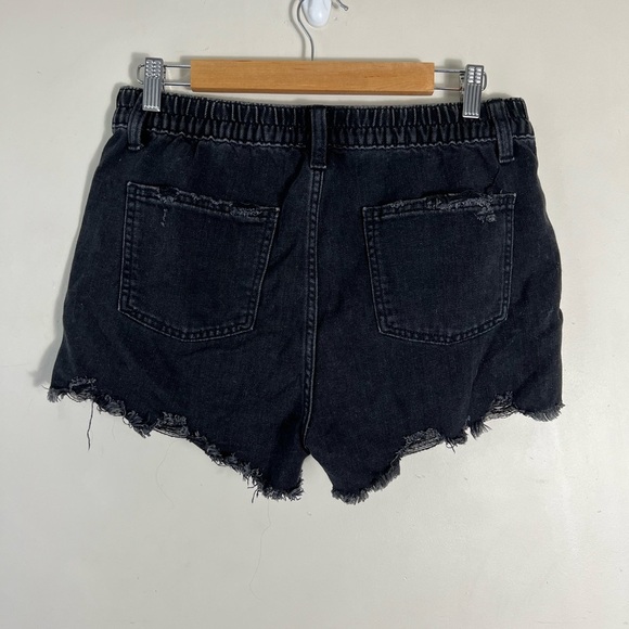 Aerie Daydream Denim Short Black Size Medium Distressed Soft Comfy - Picture 5 of 12